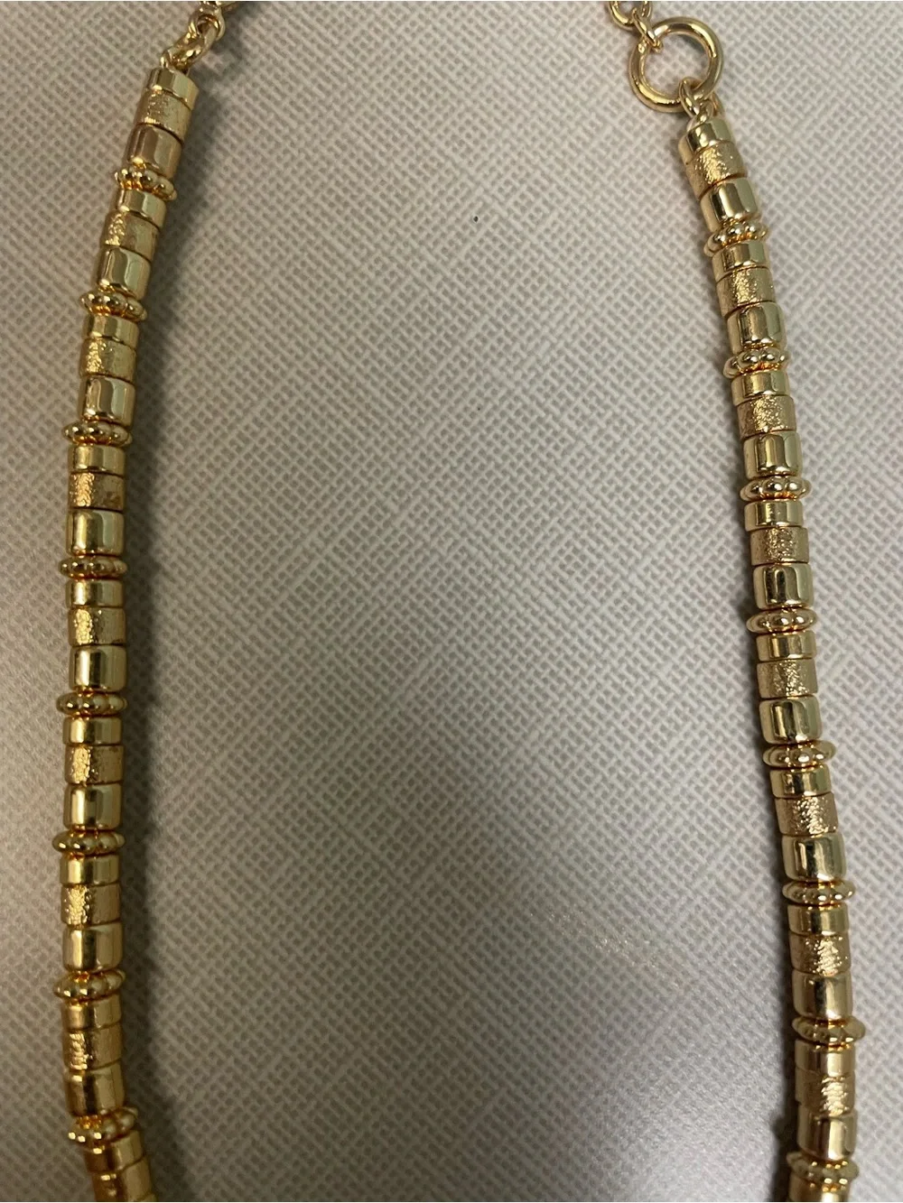 Tuckernuck Gold Bead Necklace with Cream Shell Pendant. - Picture 6 of 8